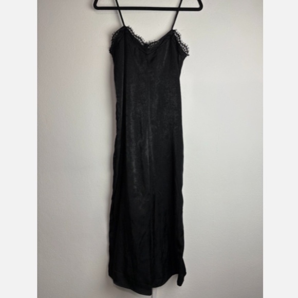 Dee Elly Womens XS Lace Trim Sleeveless Black Velvet Straight Leg Jumpsuit - Picture 2 of 6